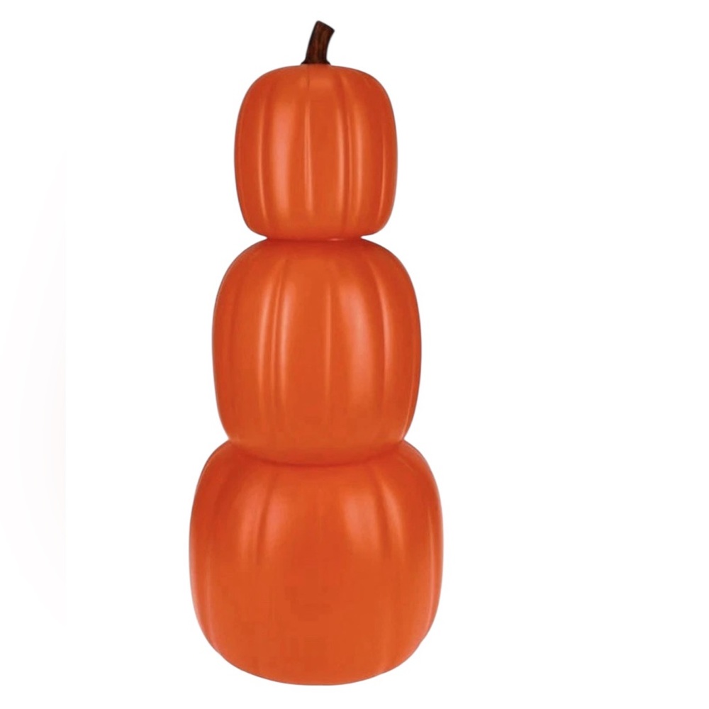 24” Plastic All Orange Stacking Pumpkins 3 Piece NWT